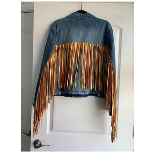 Multicolor Fringe Jean Jacket